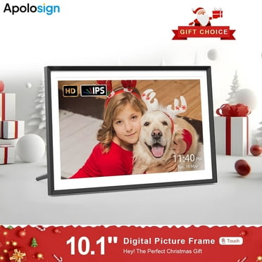 ApoloSign 10.1 inch WiFi Digital Photo Frame with Cloud Storage, Auto-Rotate, Mobile App & Email Sharing