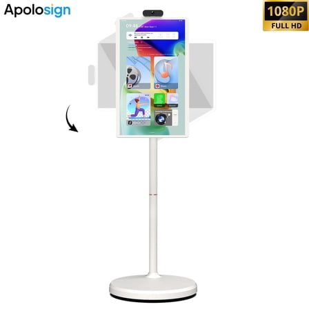 Apolosign 24 inch FHD Smart Portable TV 2nd Gen LCD Television, Android 14 With Google Play, 16gb Memory 128gb Storage, Built-in 5300mAh Battery, 8MP Camera