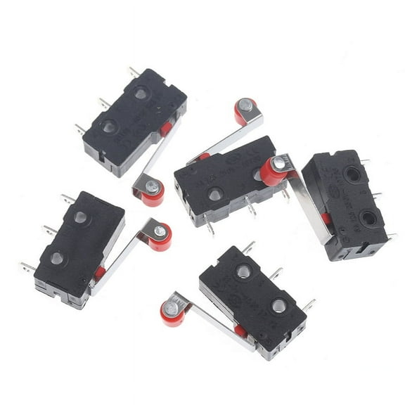 Apooke 10 Pieces 3 Pin Long Hinge Roller Lever Micro Action Tact Switch KW11-3Z Sensitive Microswitch Endstop Limit Switch