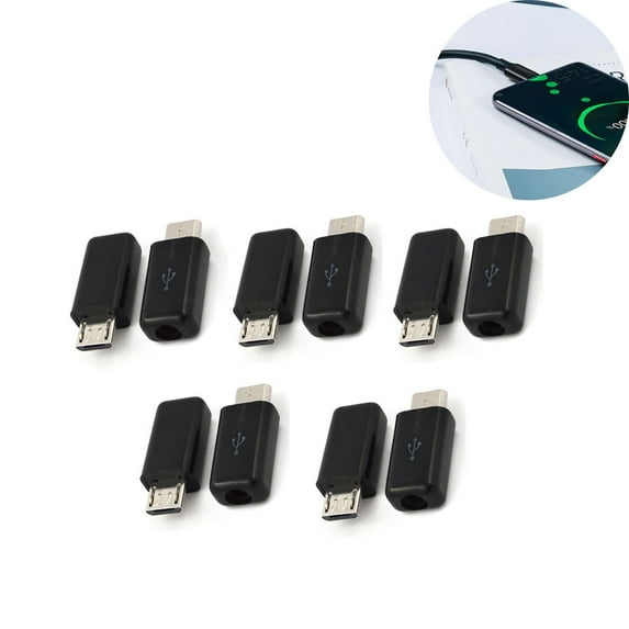 Apooke 10 pcs USB Male 5 Pin DIY Micro USB Connector Type-C Adapters Solder Terminal Repair for Fan Charger Power Cord Mouse
