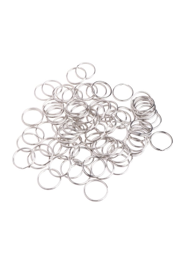 100 Pcs Stainless Steel Keyrings Split Rings Circle Keychain Loop Small Keyrings Jump Rings Round Split Keyrings Hoop