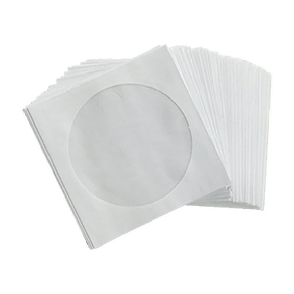 Apooke 100Pcs Packs Paper Envelopes with Transparent Flap 8/12cm Blu-ray DVD Disc Covers Protective Sleeves Storage for Case