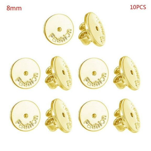 Apooke 10x Alloy Earring Backs Replacements Safety for Butterfly Earrings Stoppers Gold Silver Color Ear Locking for Posts Earr