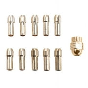 Apooke 11PCS Brass Collet FitsDremel Rotary Tools Including 0.5 /0.8/ 1.0/ 1.2/ 1.5/ 1.8/ 2.0/ 2.4/ 3.0/ 3.2mm