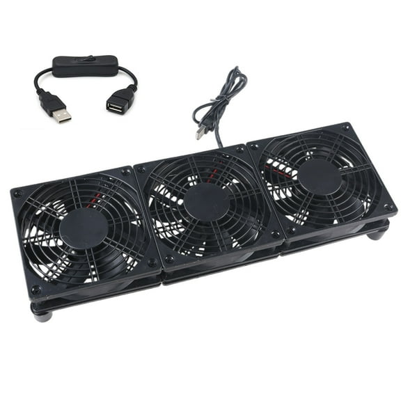 Apooke 120mm 5V Three USB Fan 1 Speed Air Flow Cooling Fan for Receiver Router