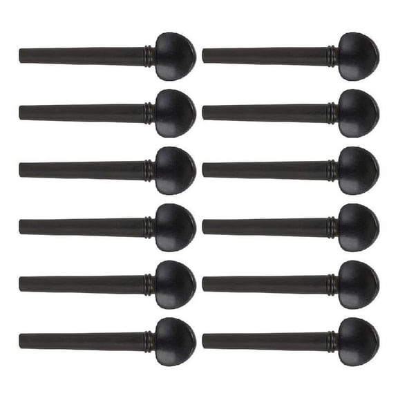 Apooke 12Pcs Wood Ebony Oud Violin Pegs Machine Heads Universal Oud Shaft Handle Oud Replacement Tuning Pegs Oud Accessories