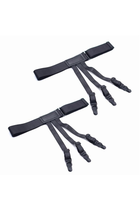 2Pcs/Set Elastic Leg Suspenders Plastic Locking Clamps Shirt Stays Holder Straps