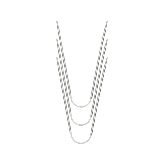 Apooke 3PCS Metal Circular Knitting Needle with Magic Loop Circle Weaving Needle for Sock, Blankets, Hat, DIY Weaving Project