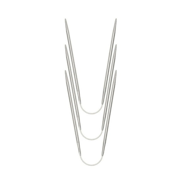 Apooke 3PCS Metal Circular Knitting Needle with Magic Loop Circle Weaving Needle for Sock, Blankets, Hat, DIY Weaving Project