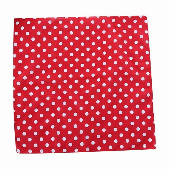 Apooke 55x55cm Women Unisex Vintage Large Polka Dot Square Scarf Cotton Sport for Head