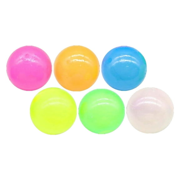 Apooke 6Pcs Glows in The Dark Sticky Ball Luminous Stress Ball Glowing Ceiling Ball