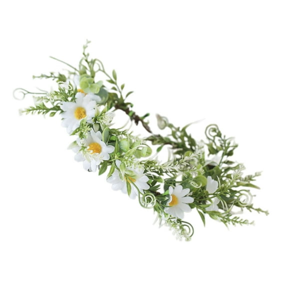 Apooke Bride Flower Crown For Wedding Daisy Garlands Crown Hair Wreath Flower Headbands Women Bride Daisy Headbands
