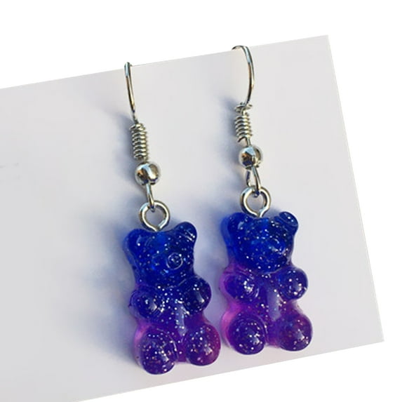 Apooke Cartoon Candy Bear Pendant Earrings Colorful Resin Earrings Drop Danglers Gummy Bear Stud Earrings Women Earrings