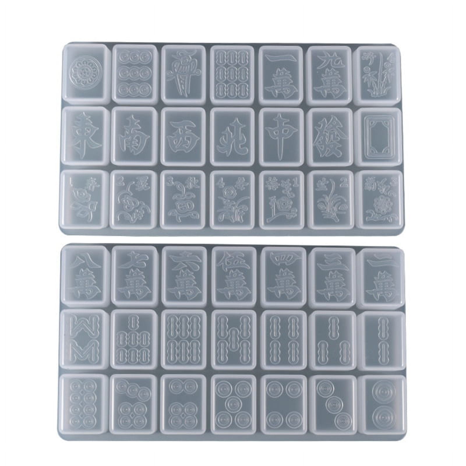 Apooke Chinese Mahjong Tiles UV Crystal Epoxy Resin Mold 21 Cavities Game Dominoes Silicone Mould DIY Crafts Jewelry Decorations Casting Tool