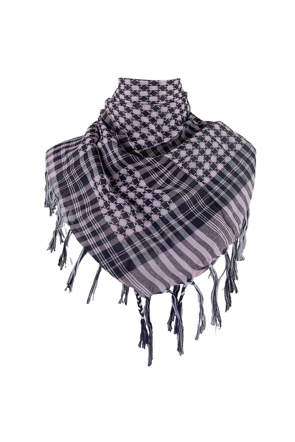 Colorblock Houndstooth Pattern Shemagh Scarf with Tassels Desert Scarves Arabian Shawl Wrap Neckerchief Neck Head Wrap