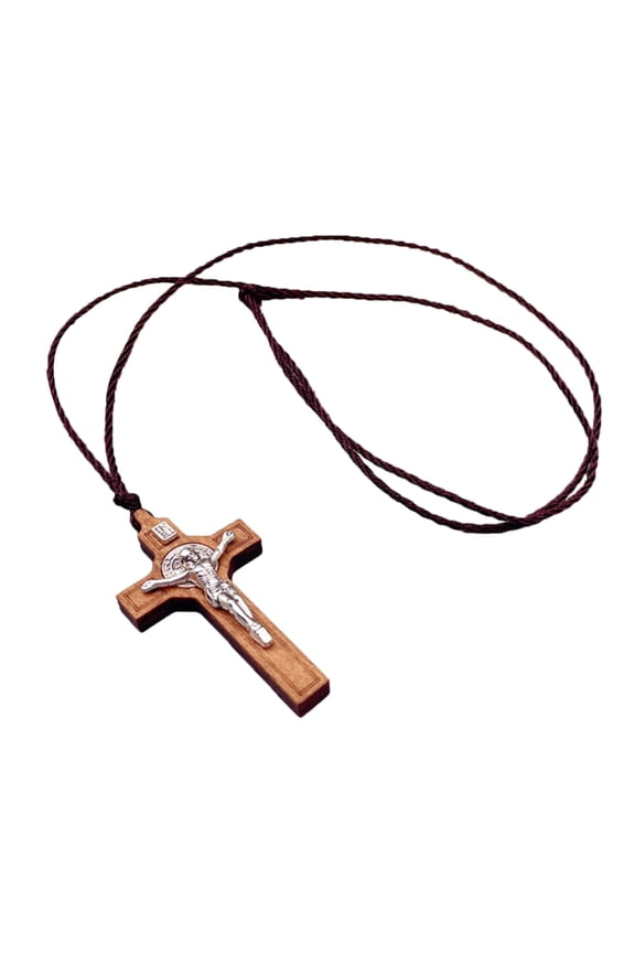 Crosses Necklace Wood Metal Pendants Orthodox Praying Chain Jewelry Catholic Religious Christian Crucifix Gift