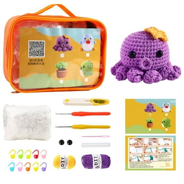 Apooke DIY Wool Crochet Kit For Beginner Children Knitting Hooks Needle Hand Knitting Tool Making Cute Woolen Pendant Dolls
