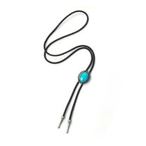 Apooke Elegant Black Bolo Tie with Flower Pendant Cowboy Flower Necktie Western Boho Pattern Bola-Tie Western Cowboy Costume