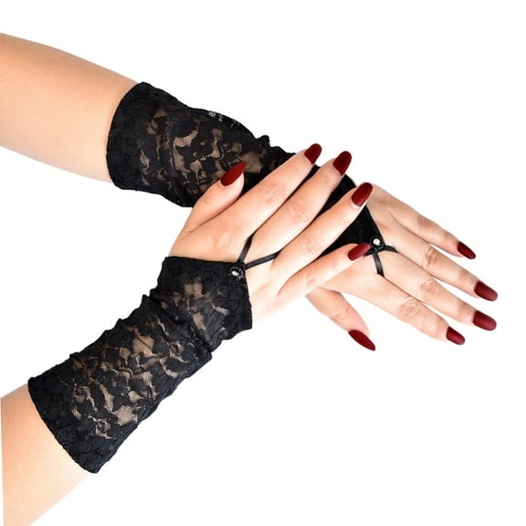 Apooke Evening Dress Gloves for Women Lady Fingerless Gloves Proms Dress up Flapper Gloves 1920s Theme Gloves