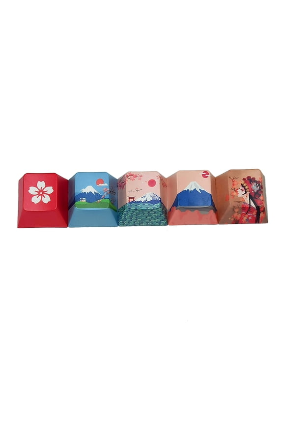 Gaming Keycaps Durable Original PBT Dye Sublimation Keycaps Cherry Profile Mount Fuji for Key Cap for Mechanical Keyboar