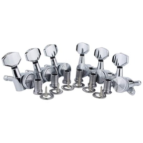 Apooke Guitar Locking Tuners (6 Right/Left), 1:18 Lock String Sealed Tuning for Key Pegs Machine for Head Set Replacement for G