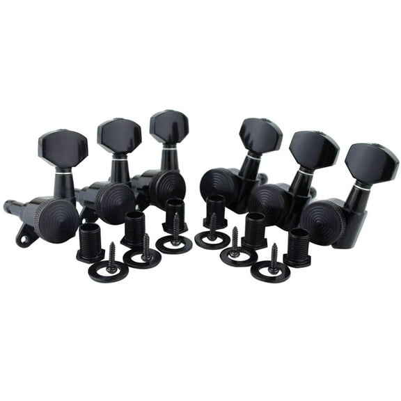 Apooke Guitar Locking Tuners (6 Right/Left), 1:18 Lock String Sealed Tuning for Key Pegs Machine for Head Set Replacement for G