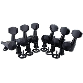 Apooke Guitar Locking Tuners (6 Right/Left), 1:18 Lock String Sealed Tuning for Key Pegs Machine for Head Set Replacement for G