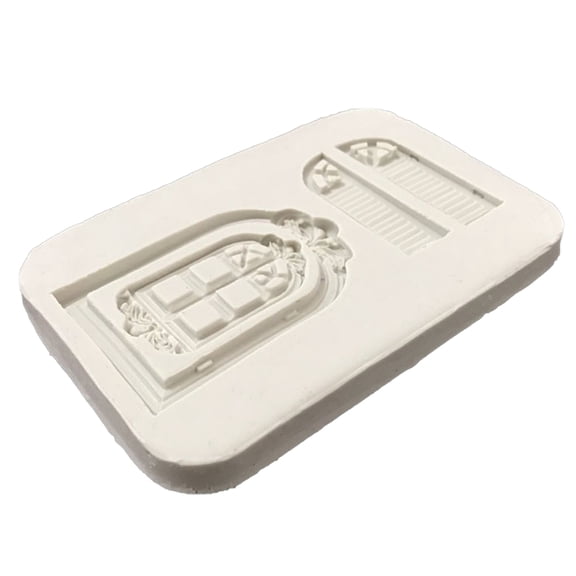 Apooke Handmade Fondant Moulds Chocolate Molds DIY Door Window Modeling Clay Mould Silicone Material Kitchen Baking Accessories