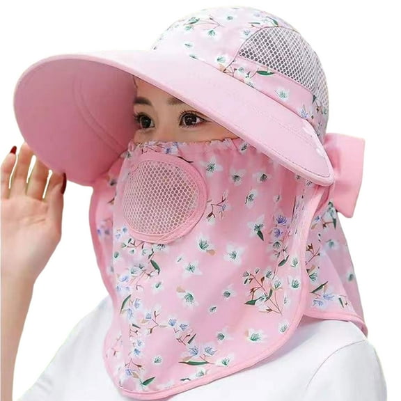 Apooke Hat for Women Summer Cycling Anti-uv Sport Veil Cap Thin Fishing Motorcycle One-piece Cap for Sun for Protection Leisure