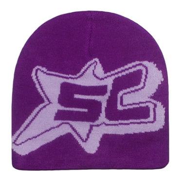 Apooke Hip-Hop Beanie Hat for Women Men Y2k Unisex Beanie Jacquard Hat Warm Beanie Cap Knitted Hat Harajuku Style