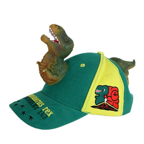 Apooke Kids 3D Cartoon Fierce Dinosaur Baseball Cap Funny Wide Brim for Snapback