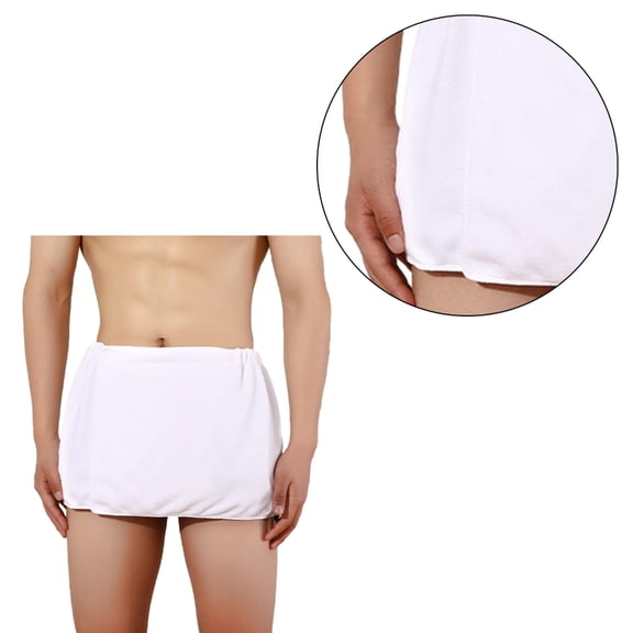 Apooke Men Body Wrap Towel Coral Fleece Wearable Bath Towel Short Pants Bath Wrap for Shower Bath Gym Swimming Beach Bathrobe