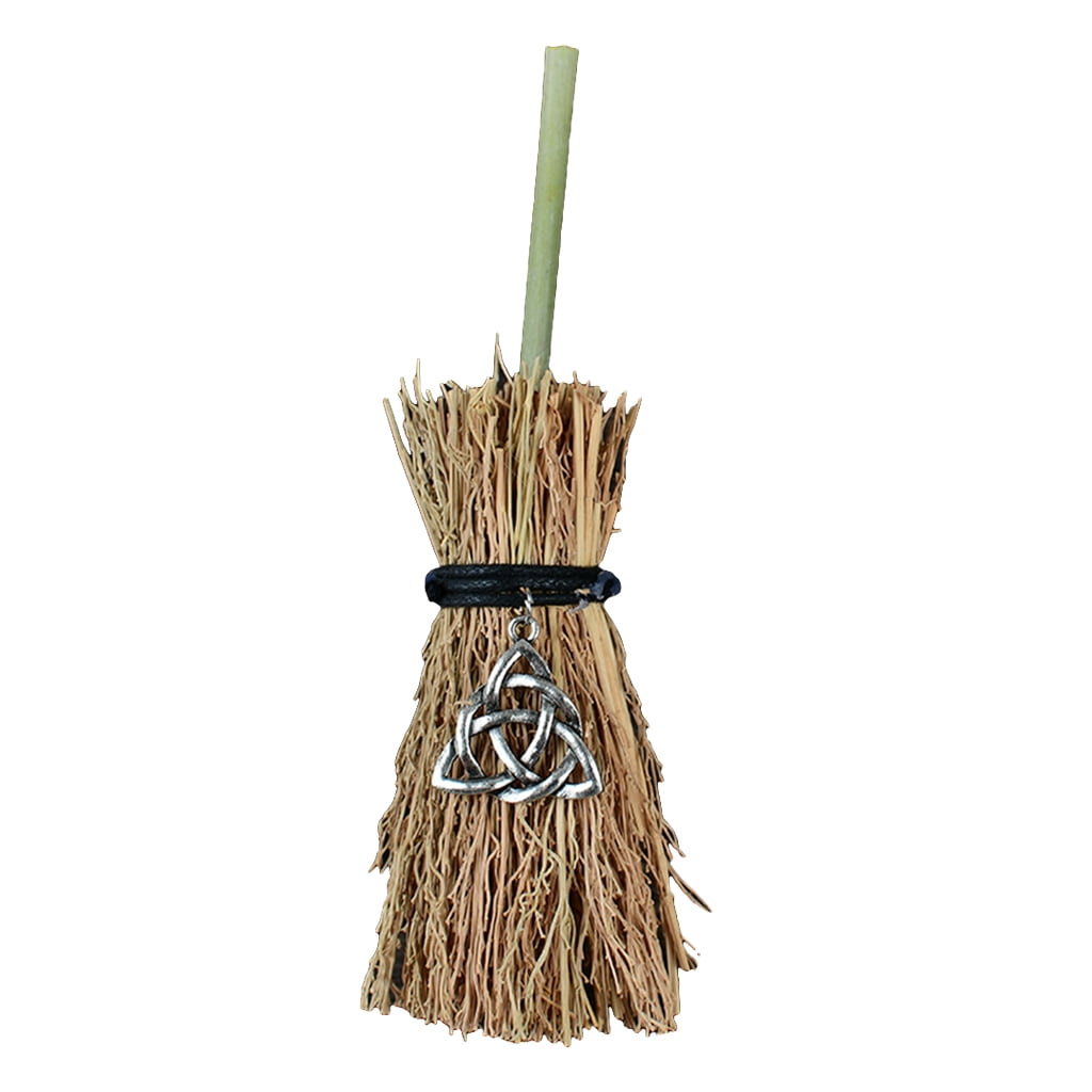 Apooke Mini Broom Straw Witch Brooms with Moon Pendant Decorations for ...