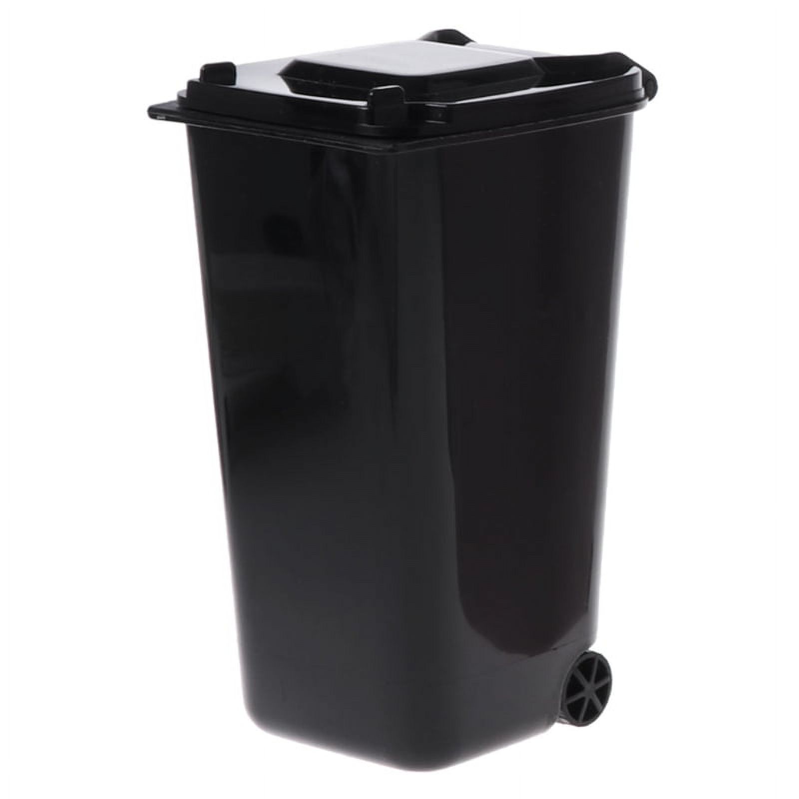 Apooke Mini Wheelie Trash Can Pen Holder Storage Bin Desktop Organizer