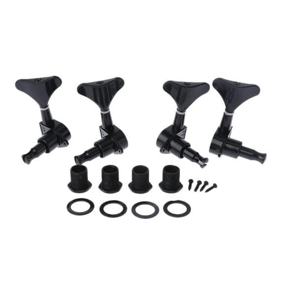 Apooke New Guitar Sealed Tuners Tuning Pegs Machine Heads 2R2L For 4 String Bass Black