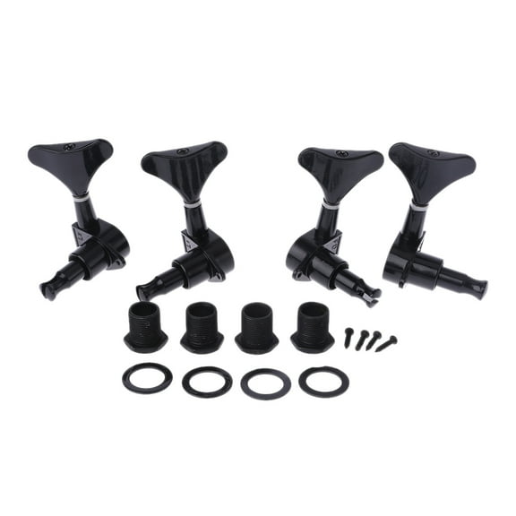 Apooke New Guitar Sealed Tuners Tuning Pegs Machine Heads 2R2L For 4 String Bass Black