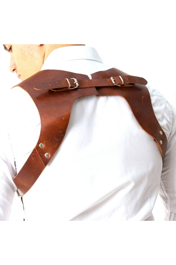 PU Leathers Suspenders for Men, Vintage Men Harness Punk Apparels Strap Chest Shoulder Belt Accessories