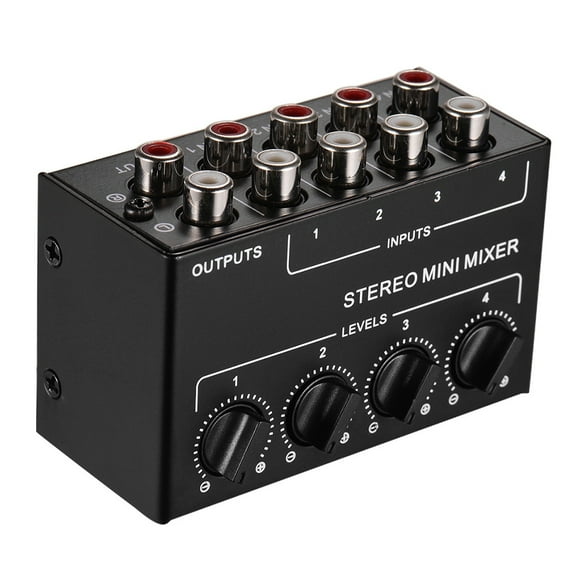 Apooke Passive Live Studio Console Recording Four Channel Passive Splitter/Mixer for KTV Home Stage Stereo Music Sound Card