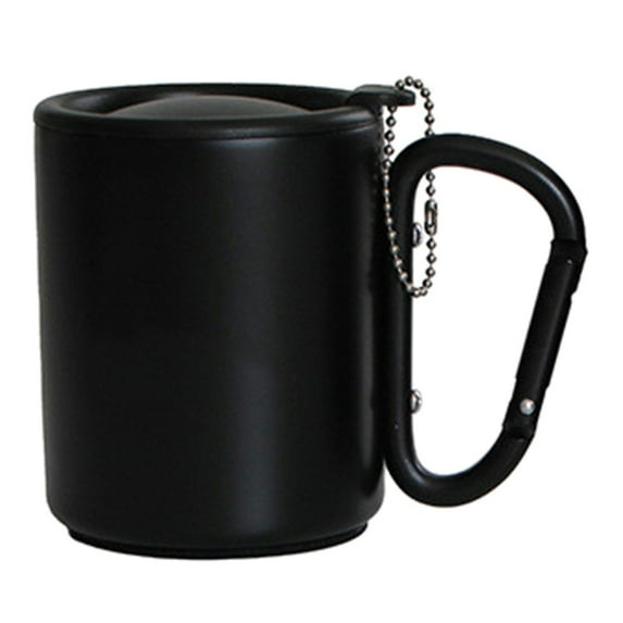 Apooke Portable Carabiner Hook Handle Mug with Lid Outdoor Travel Coffee Mug Camping Hiking Cup Lightweight Insulated Mug