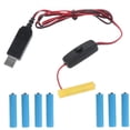 thumbnail image 1 of Apooke QC3.0 USB Power Converter AAA Battery Eliminator with Switch Replace 4-8pcs 1.5V AAA for LED Light Radio Electronic Toys, 1 of 14