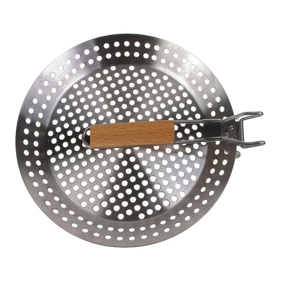 Apooke Round Multi-purpose Hole Barbecue Tray Frypan Perforated Grill Tray Grid Party for Grilling Veggies Seafood and Meats