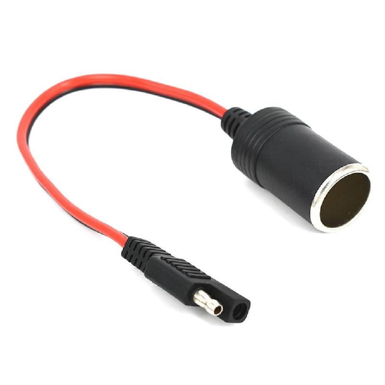 Apooke SAE to 12V Motorcycle Female Cigarette Lighter Socket Adapter Cable with SAE 2 Pin Quick Release Disconnect Connector