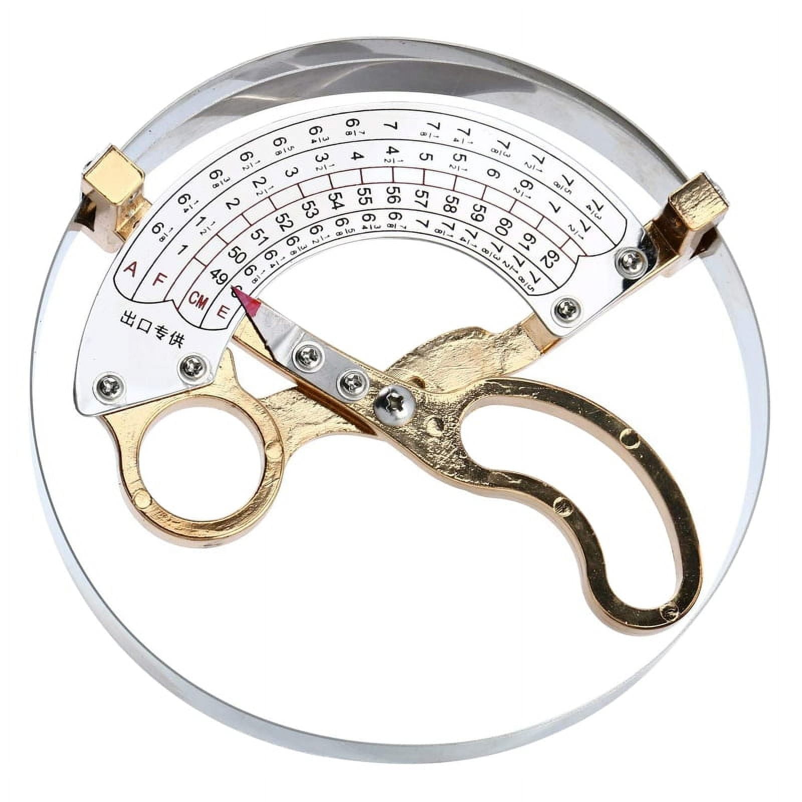 Apooke Scissor Type Hat Ruler with Clear Scale Hand Held Milliners Sizer Cap Hat Size Measuring Tool Stainless Steel & Brass