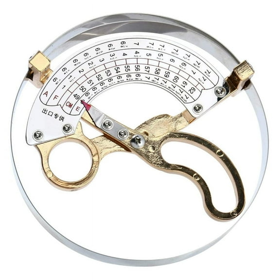 Apooke Scissor Type Hat Ruler with Clear Scale Hand Held Milliners Sizer Cap Hat Size Measuring Tool Stainless Steel & Brass
