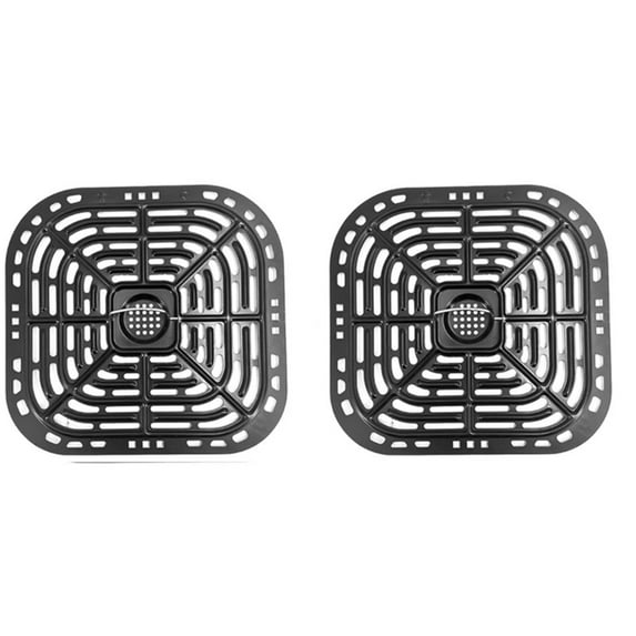 Apooke Set of 2 Metal Air Fryer Grill Plate Square Grill Pan Tray Air Fryer Replacement Part for Instants Vortex 6QT Air Fryers