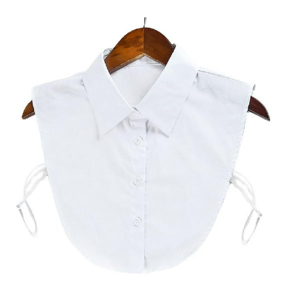 Apooke Solid Color Detachable Faux Collar Choker Tie False Lapel Collar Half-Shirt Blouse Tops Fake Collar Clothes Decorations