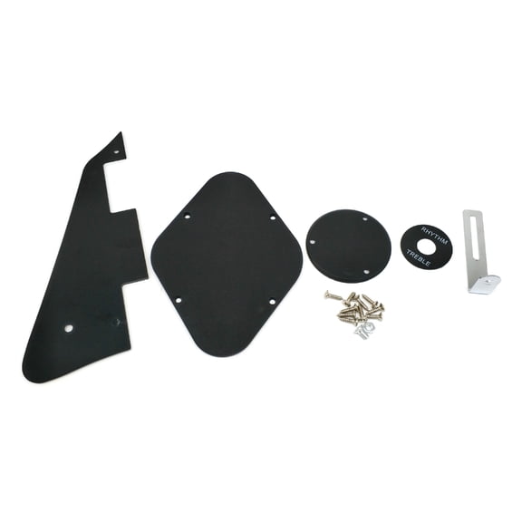 Apooke Standard LP Pickguard/Control Backplate/Switch Cavity Cover Mounting Screw for Les Paul Styles Guitar, 1Ply Black/Yellow