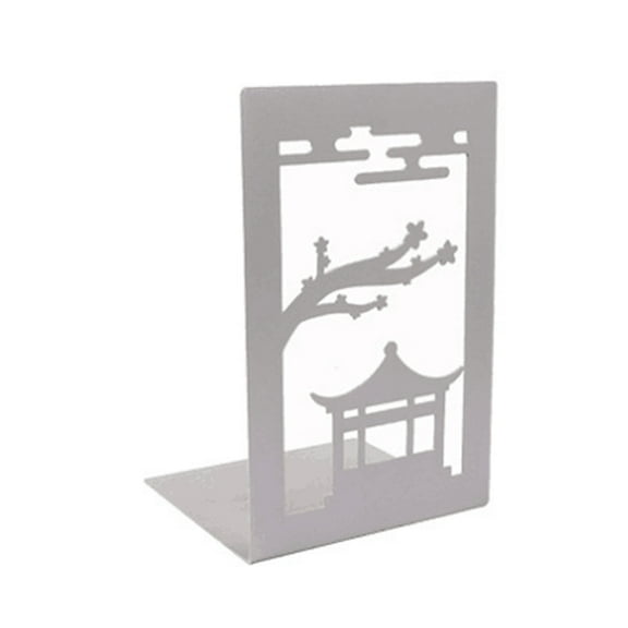Apooke Stylish Bookends Retro Stylish Hollow-out Metal Bookends for Office Desk