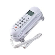Apooke Stylish Crystal Base Corded Wall Mountable Telephone B365 Mini Fixed Landline Phone LCD Display Caller Redail Functions