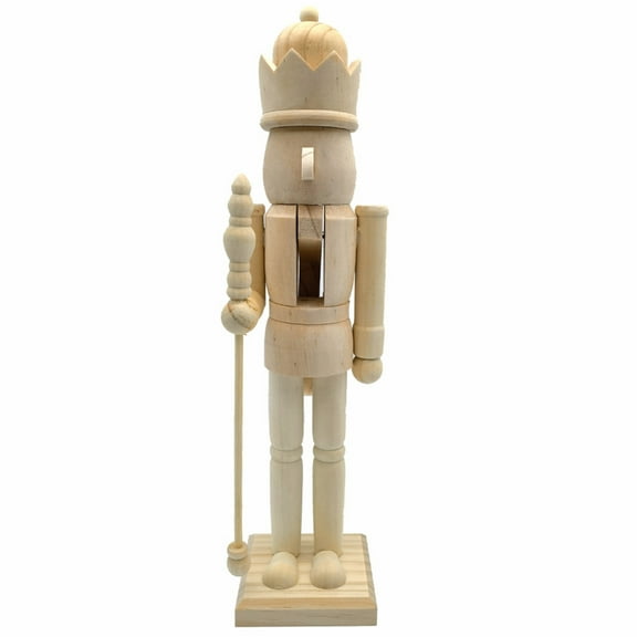 Apooke Unpainted Wood Nutcrackers Painting Crafts Nutcrackers Figures Christmas Soldiers Unfinished Puppet Decorations Ornament